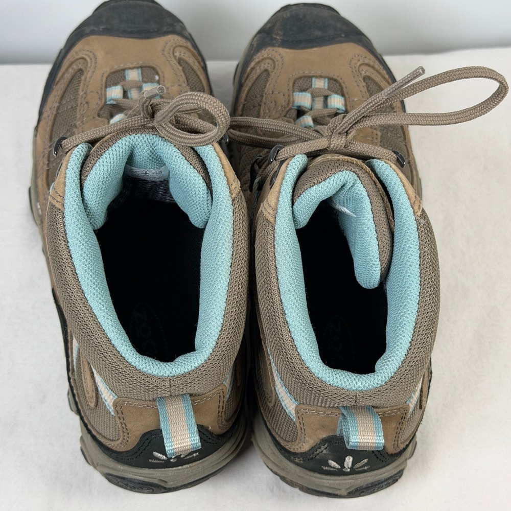 Oboz Bridger Mid B-DRY Waterproof Hiking Trail Boots Brown Teal Womens Size 8 - Picture 11 of 16